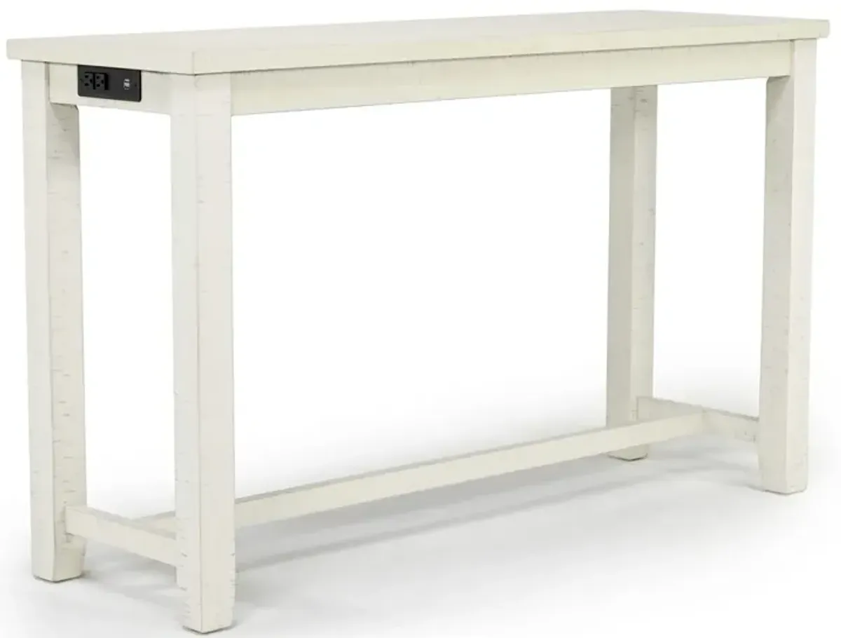 Stone Sofa Bar Table w/ Stools in White