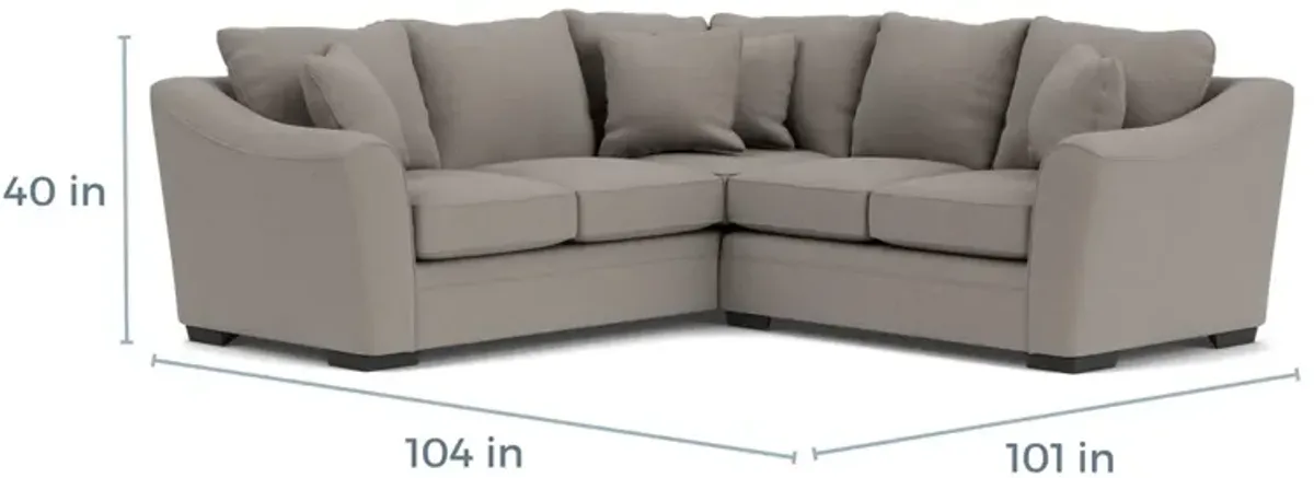 Brazil Tux Loveseat Sectional in Dano Fossil, Right Facing