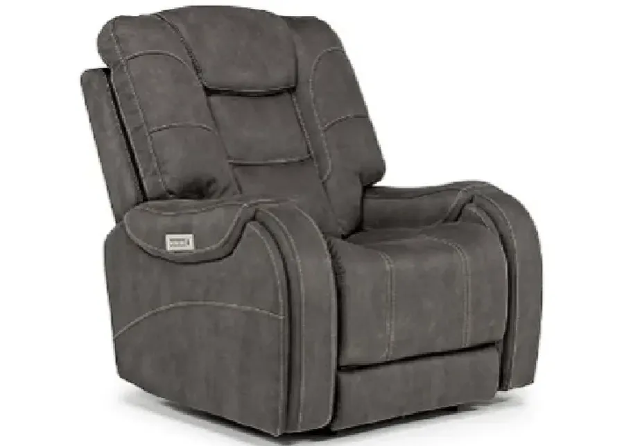 STR 3 Power Recliner w/ Wireless Charger in Gunmetal