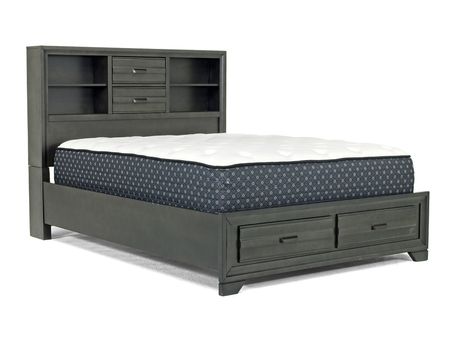 Andes Bookcase Bed w/ Storage in Charcoal, Full