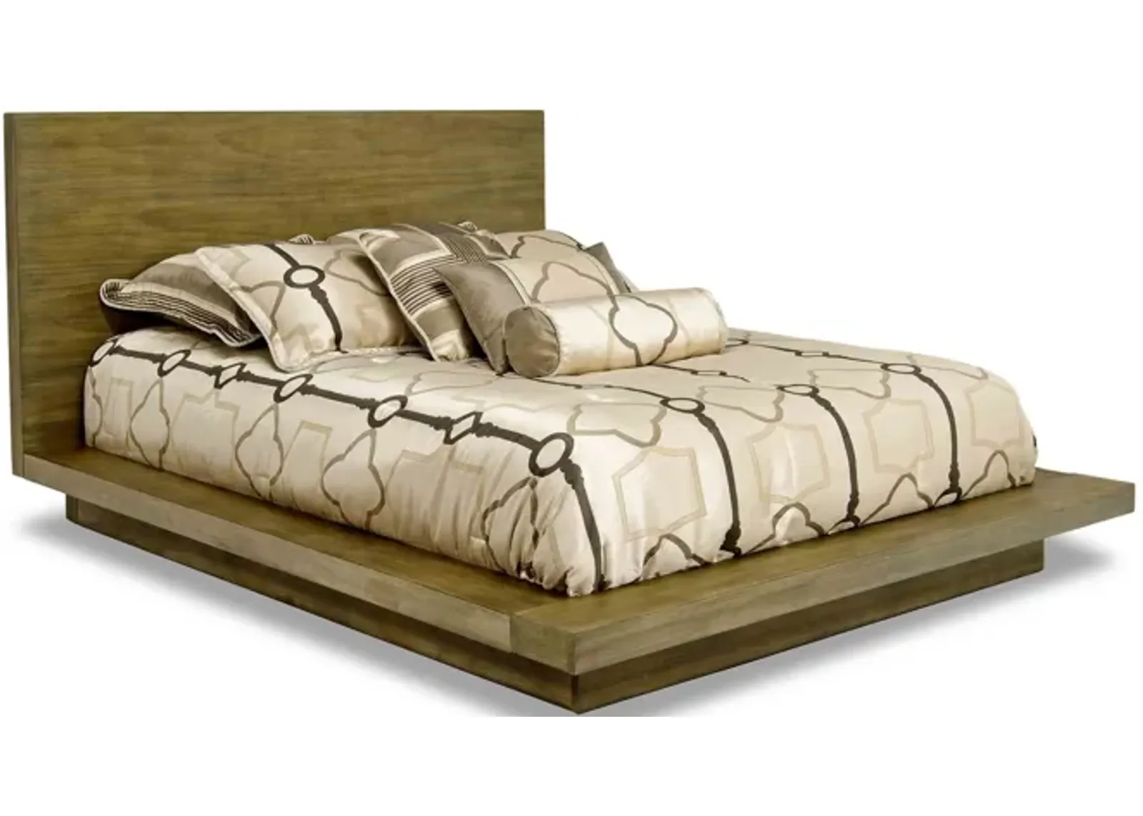 Melbourne Panel Bed in Brown, Queen