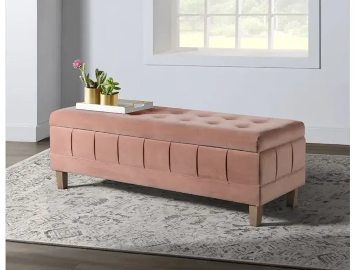 Crosby Storage Bench in Blush