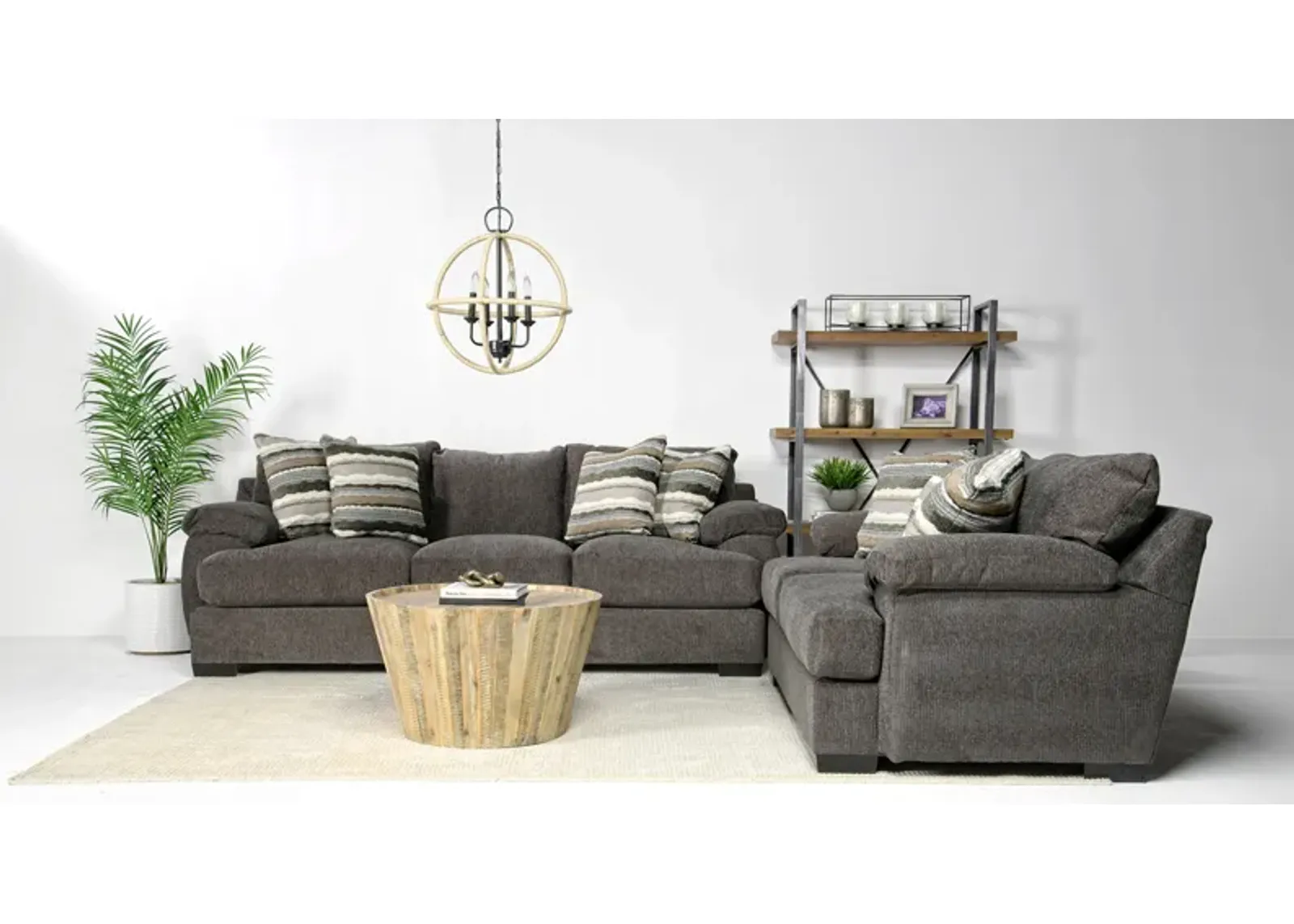 Bermuda Large Sofa & Loveseat in Victory Sterling, Down