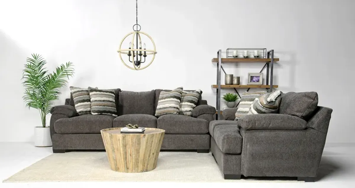 Bermuda Large Sofa & Loveseat in Victory Sterling, Down