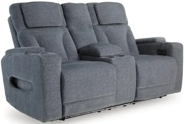 Studio Cave 2 Power Console Loveseat in Steel