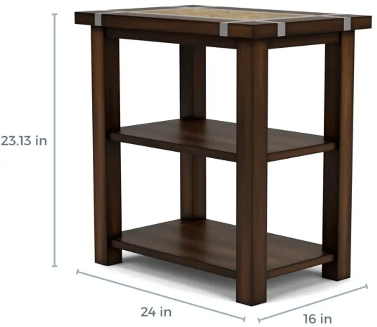 Roanoke Chairside Table in Brown