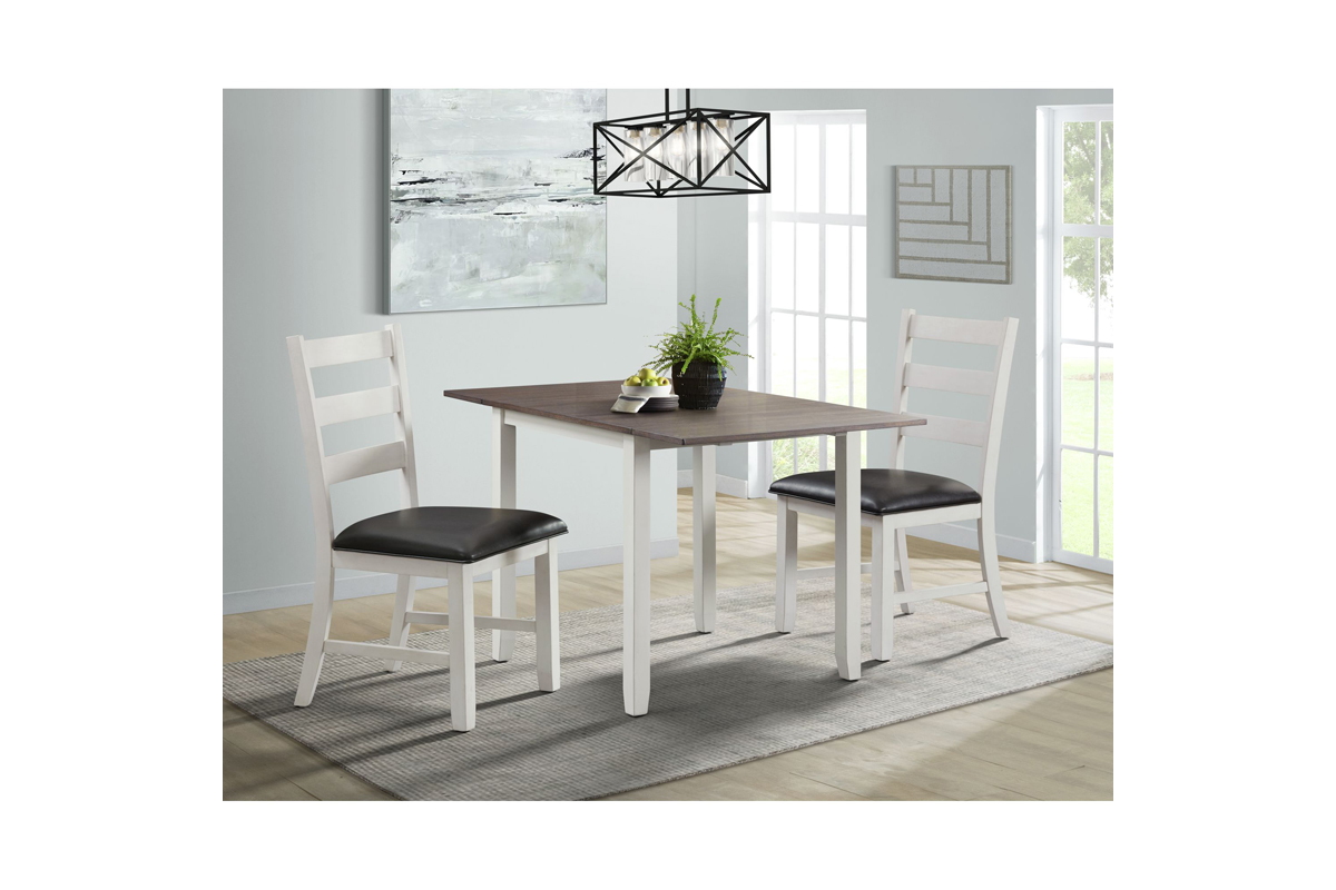 Tuttle Dining Table & 2 Chairs in White