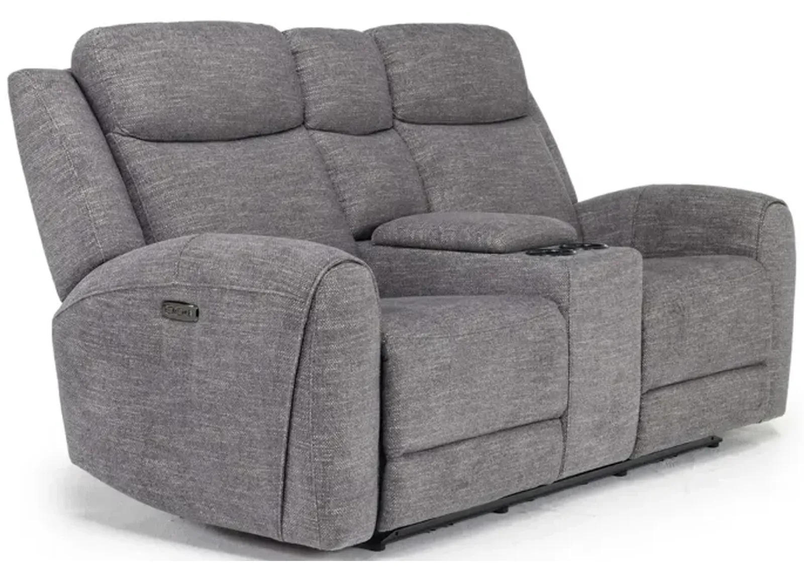 Mia 2 Power Console Loveseat in Gray