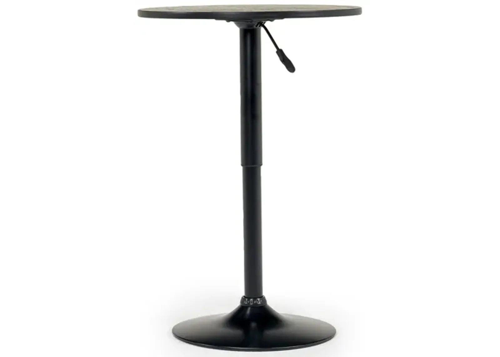 Bentley Adjustable Height Round Pub Table in Black, Swivel