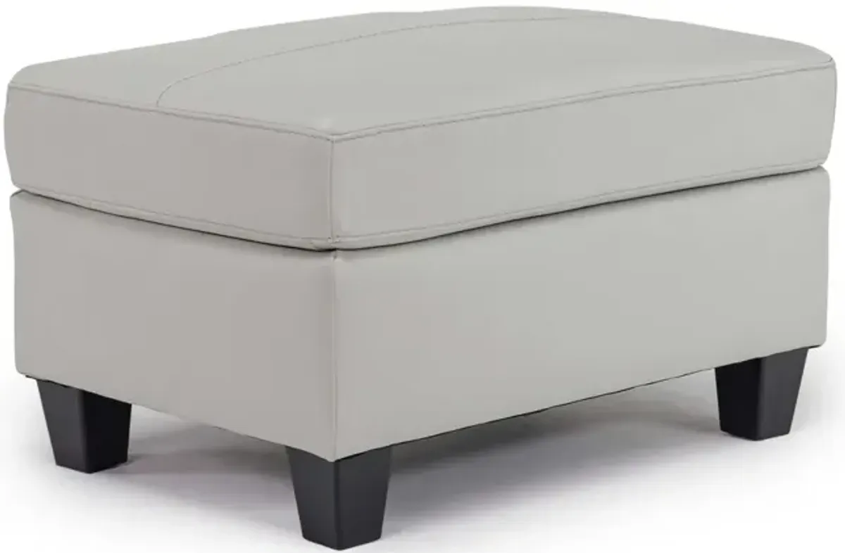 Genoa Ottoman in Coconut Leather