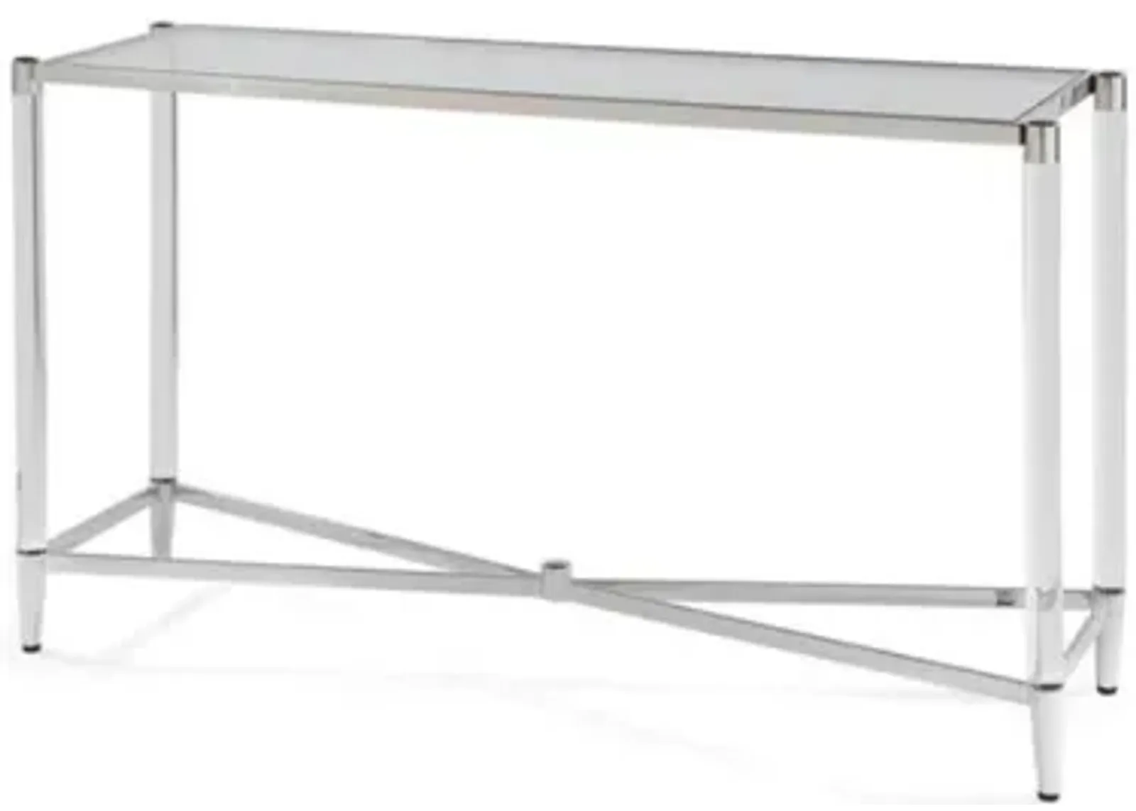 Marilyn Sofa Table in Glass/Acrylic/Polished Stainless Steel