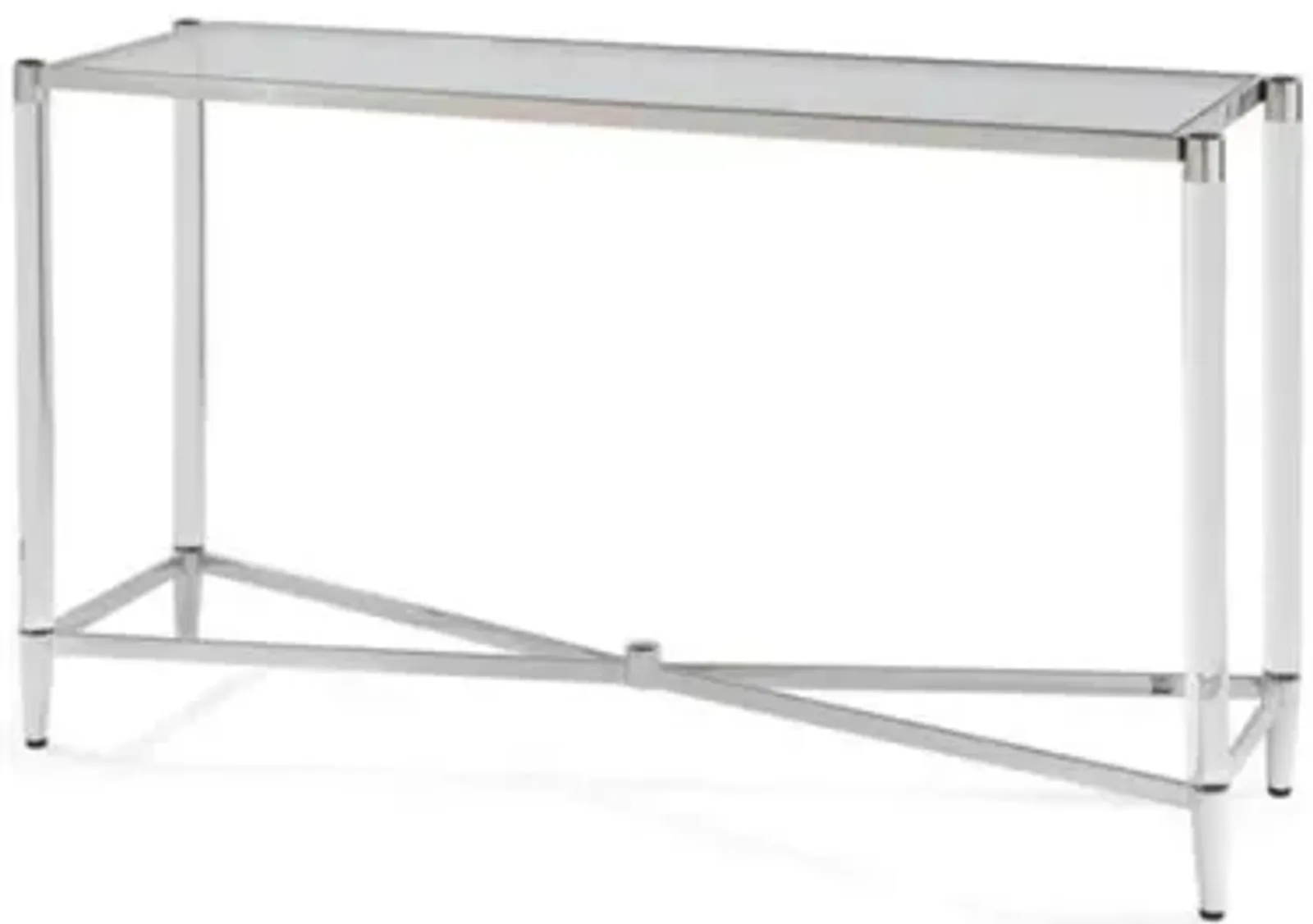 Marilyn Sofa Table in Glass/Acrylic/Polished Stainless Steel