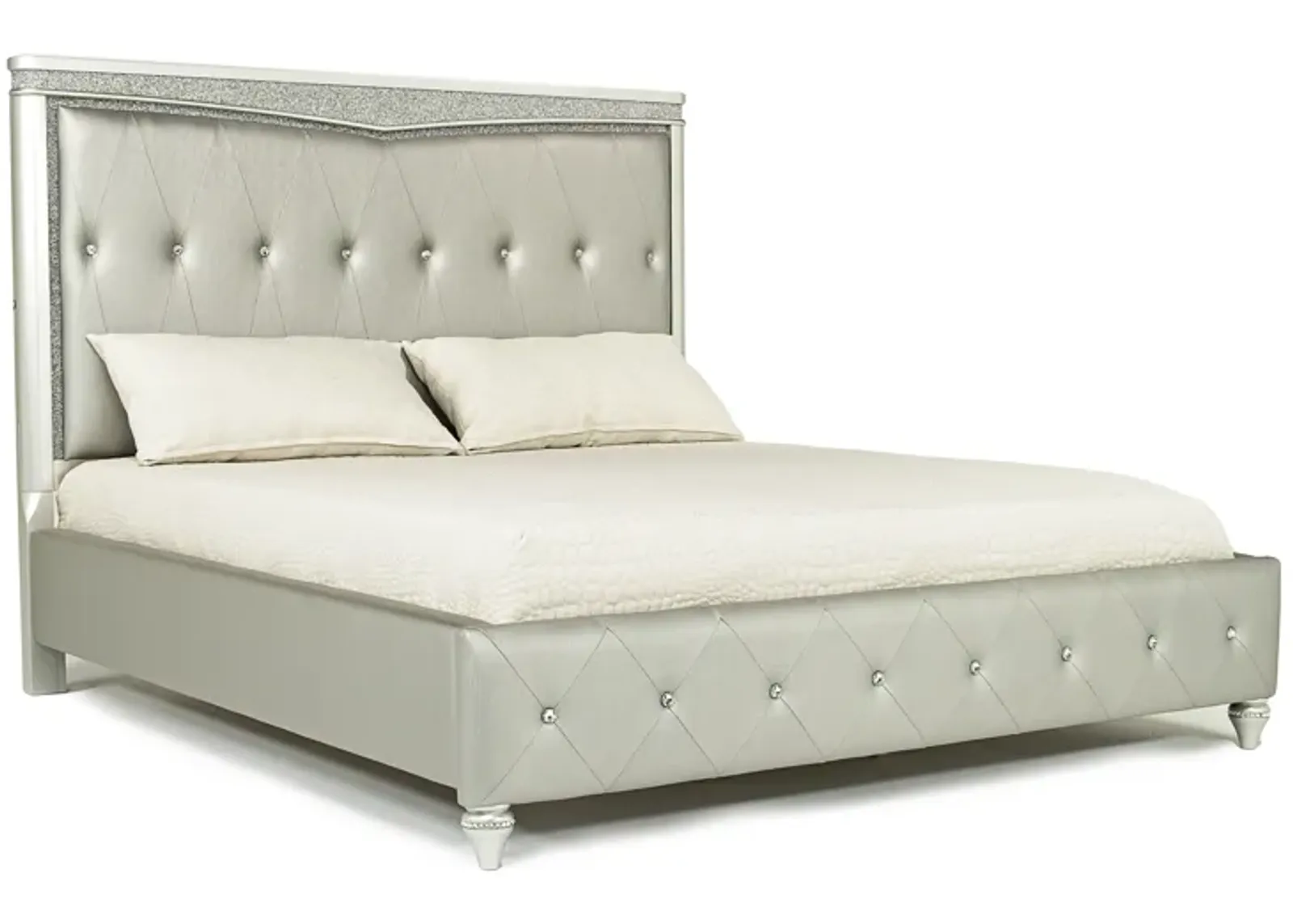 Glendale Upholstered Bed in Platinum, Queen