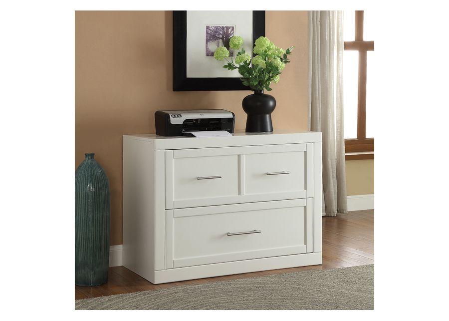 Catalina Library File Cabinet in White