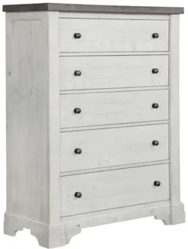 Valley Ridge Chest in White Gray Finish