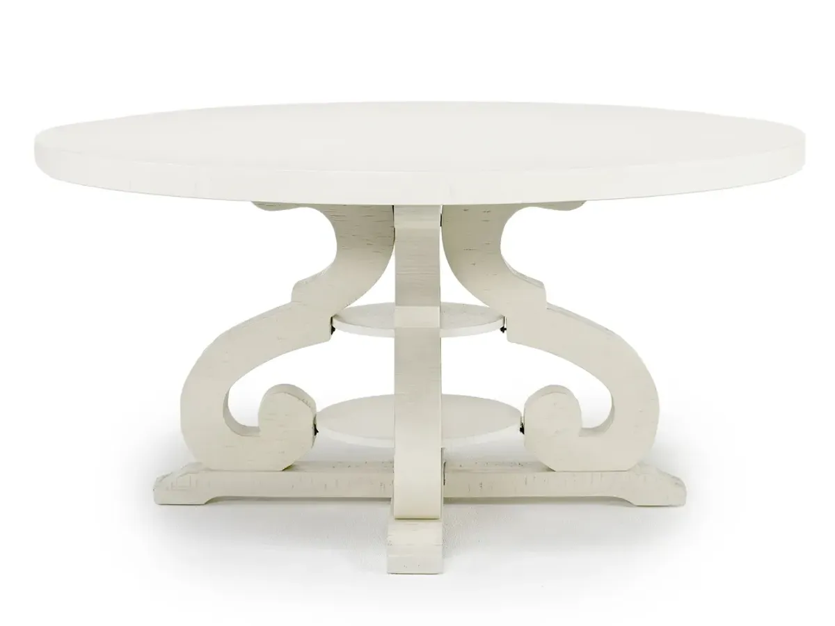 Stone Round Dining Table in White