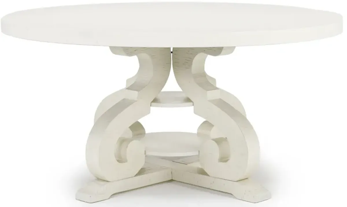 Stone Round Dining Table in White