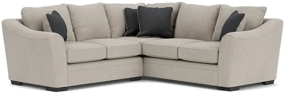 Brazil Tux Loveseat Sectional in Dano Fossil, Left Facing