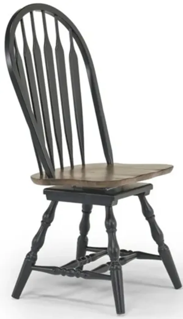 Manchester Swivel Side Chair in Walnut & Espresso