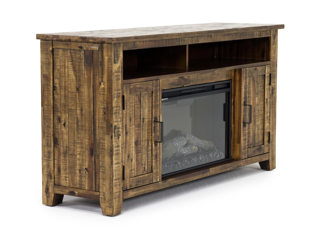 Cannon Valley Fireplace Console in Brown