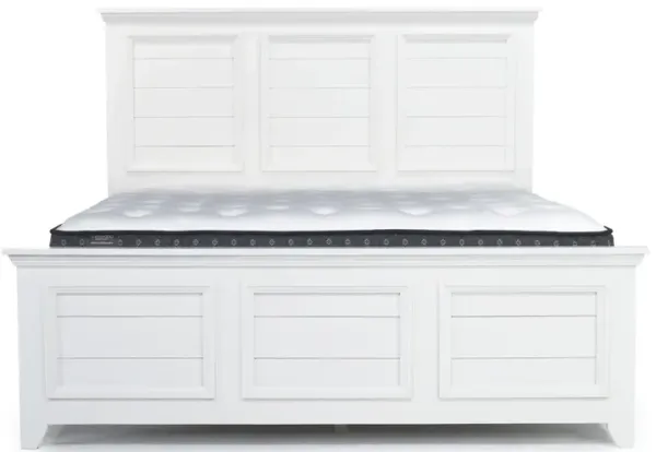 Bella Panel Bed in White, Queen