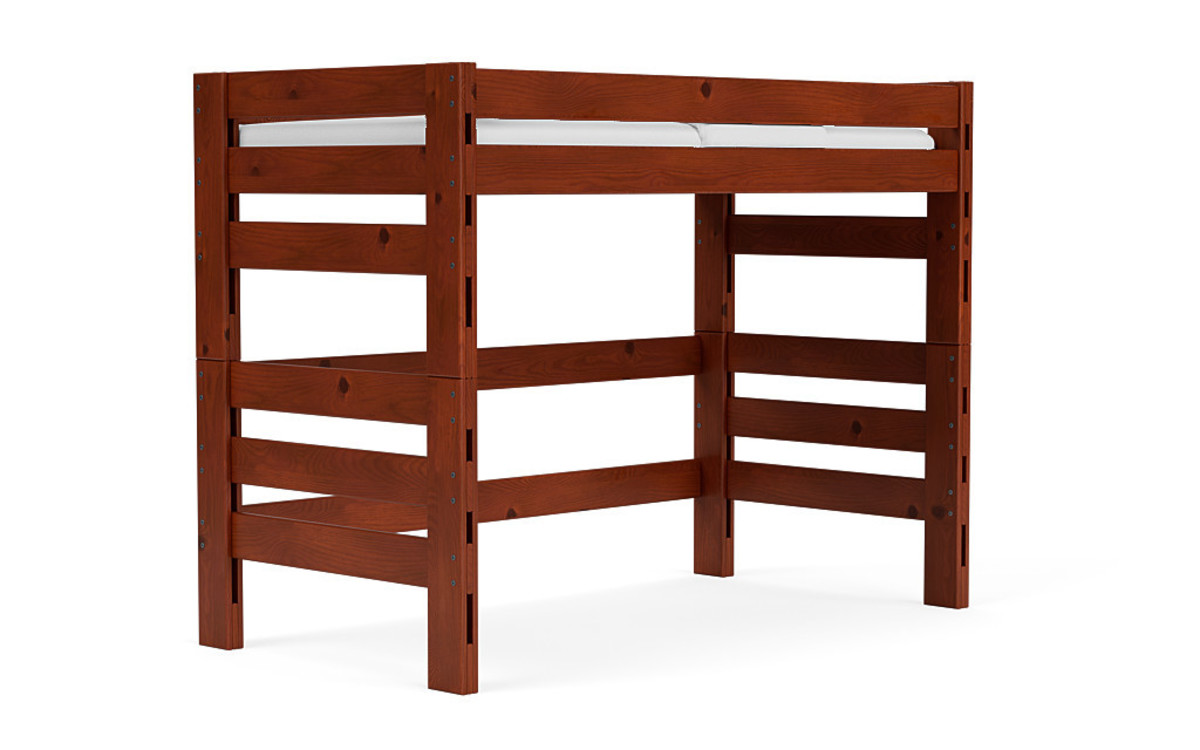 Young Pioneer Loft Bed in Cinnamon, Twin
