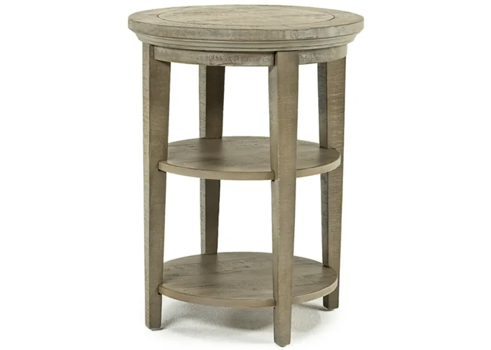 Bay Creek End Table in Light Gray, Round