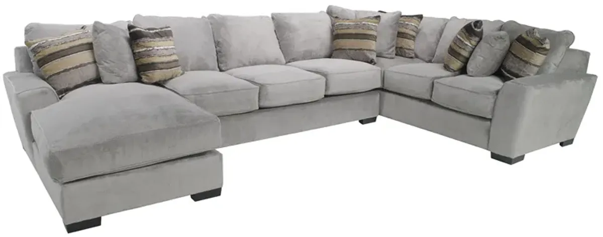 Oracle Tux Sofa Chaise Sectional in Cooper Platinum, Left Facing, Down