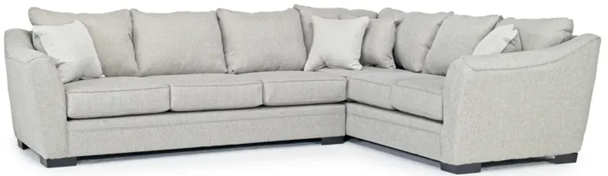 Brazil Tux Sofa Sectional in Dano Cinder, Left Facing