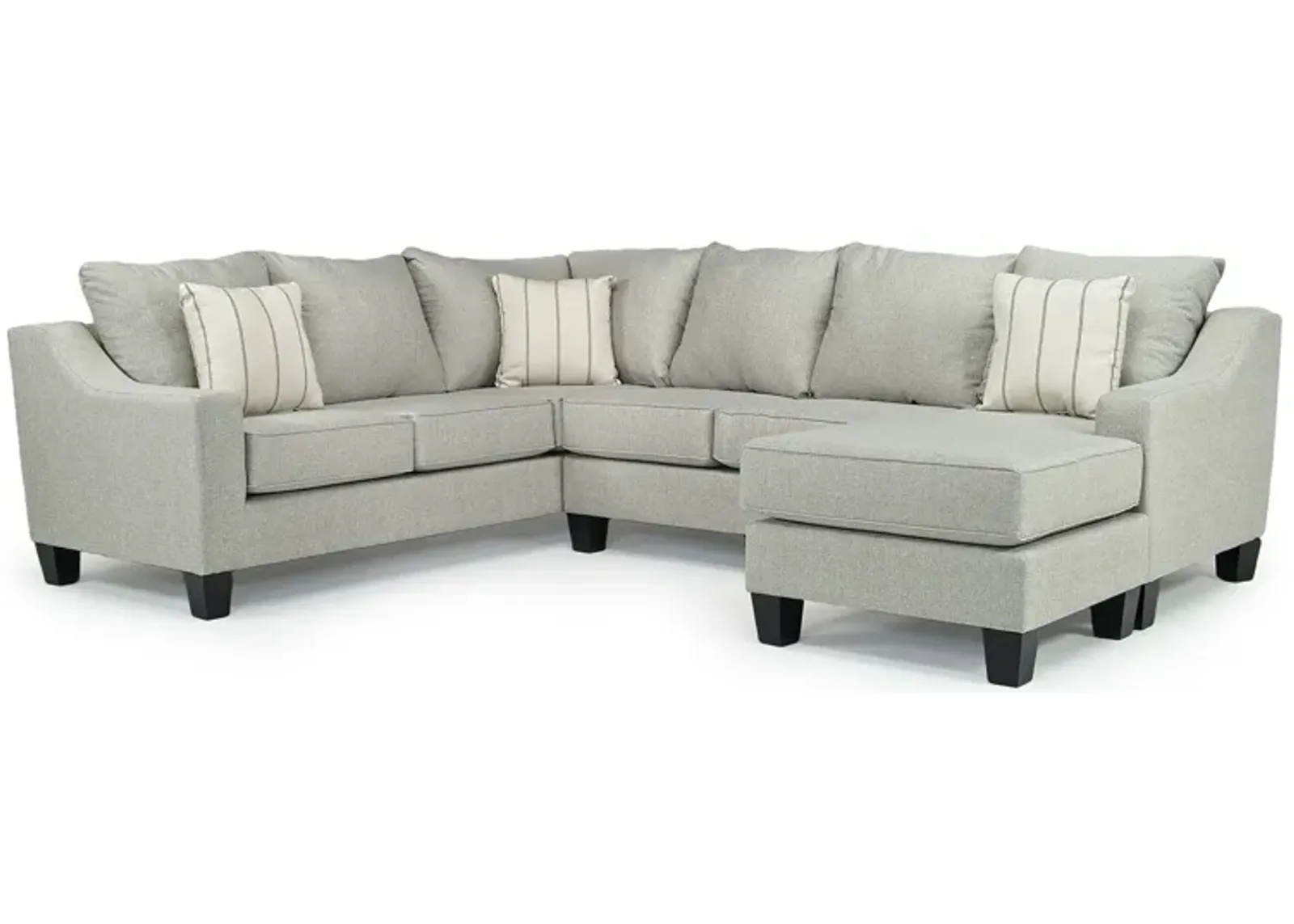 Lucy Tux Sofa Chaise Sectional in Splash Linen, Right Facing