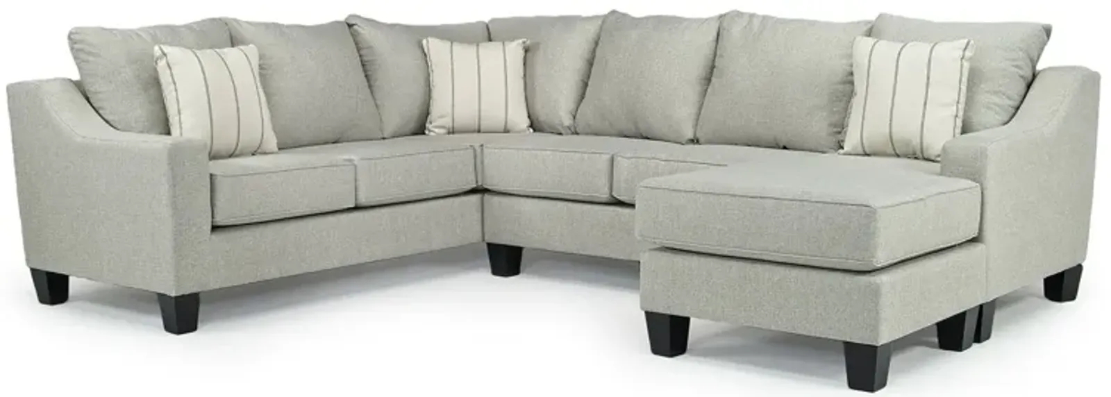 Lucy Tux Sofa Chaise Sectional in Splash Linen, Right Facing