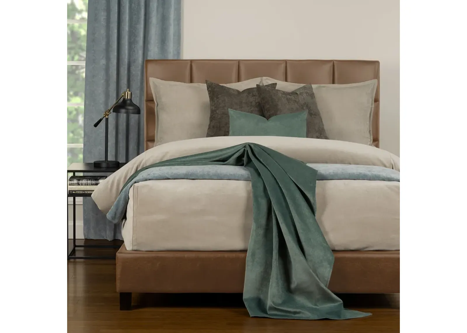 Padma Duvet Set in Harbor Gray, 7 Piece, CA King