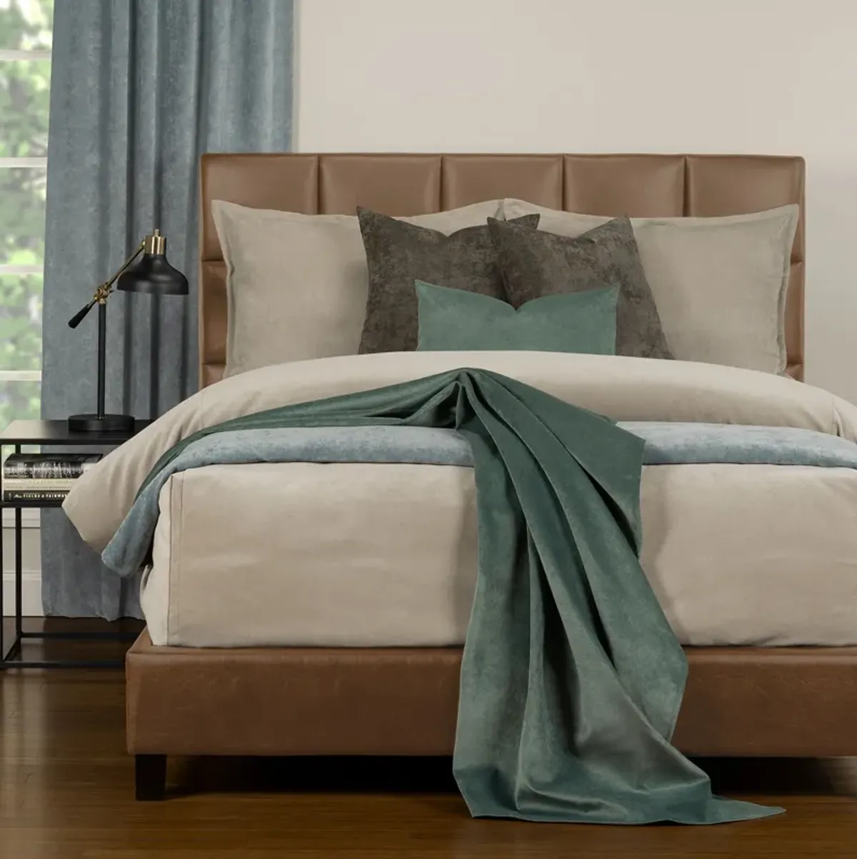 Padma Duvet Set in Harbor Gray, 7 Piece, CA King