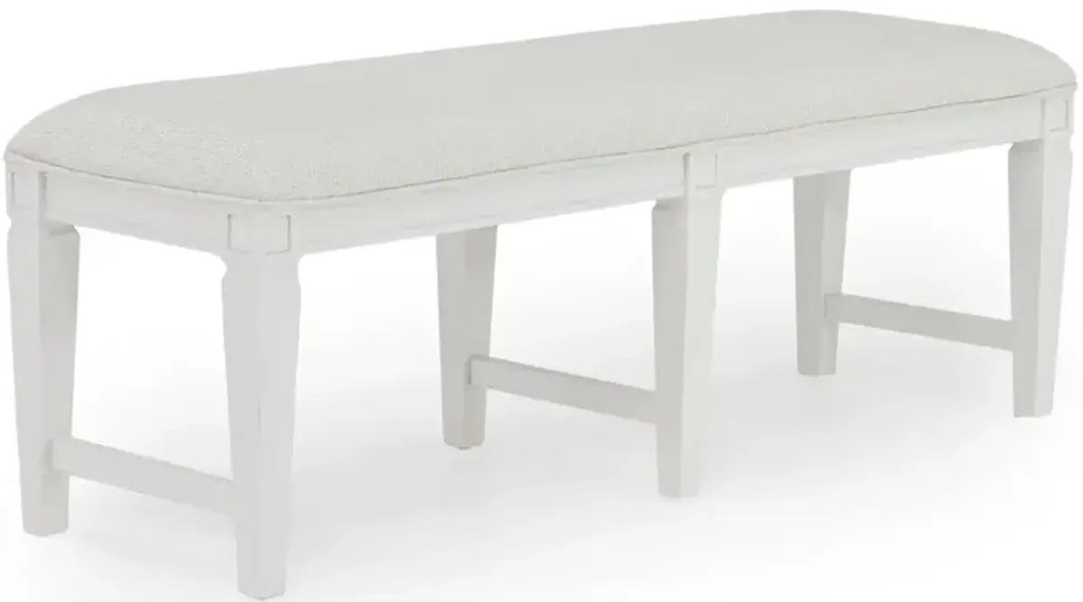 Willowbrook Dining Bench in Egg Shell White