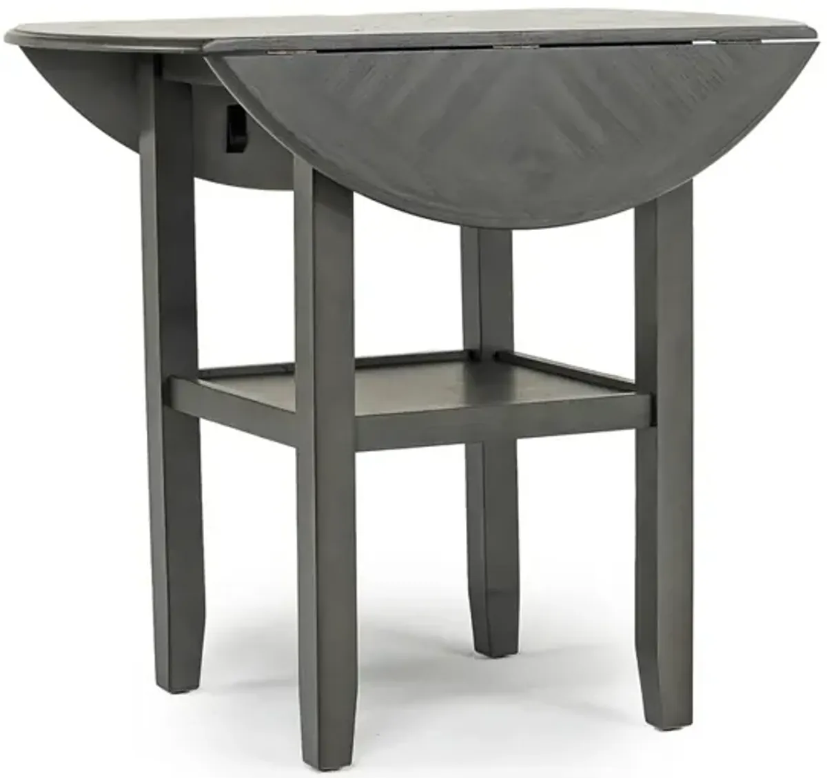 Gia Counter Height Extendable Round Dining Table & 2 Stools in Gray