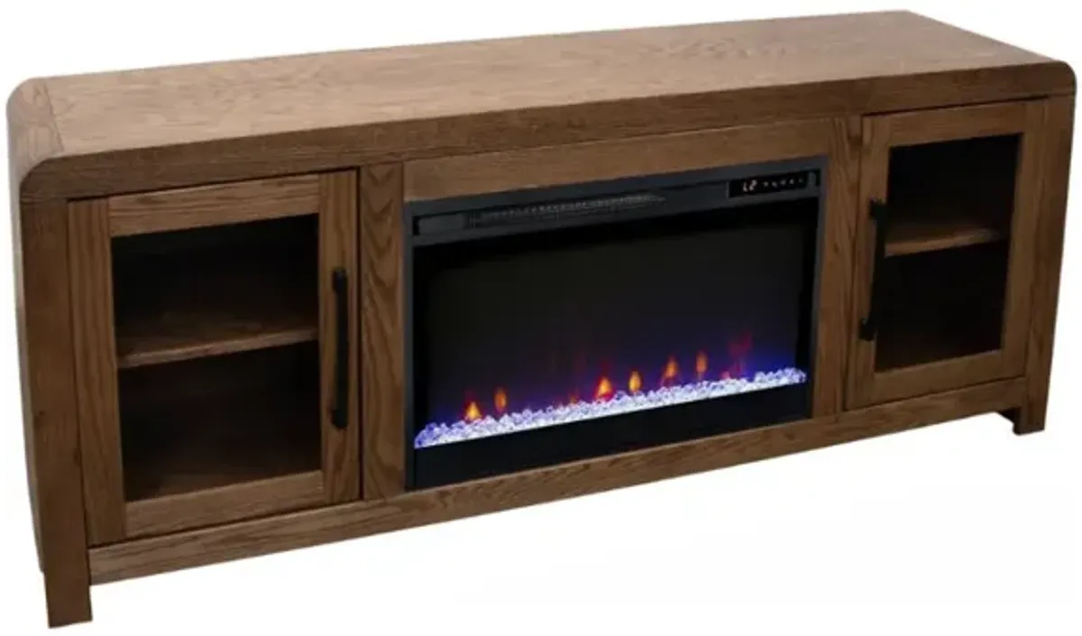 Haven Fireplace Console In Brown, 65 inch