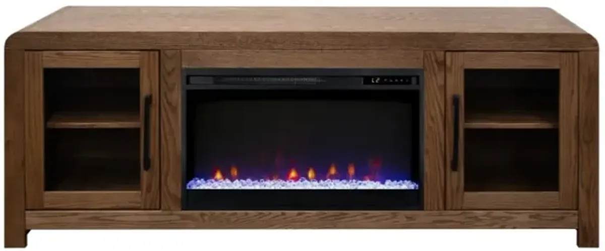 Haven Fireplace Console In Brown, 65 inch