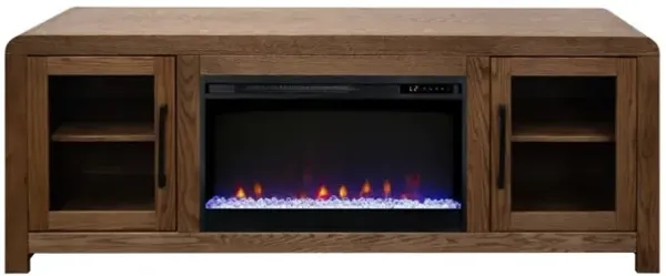 Haven Fireplace Console In Brown, 65 inch