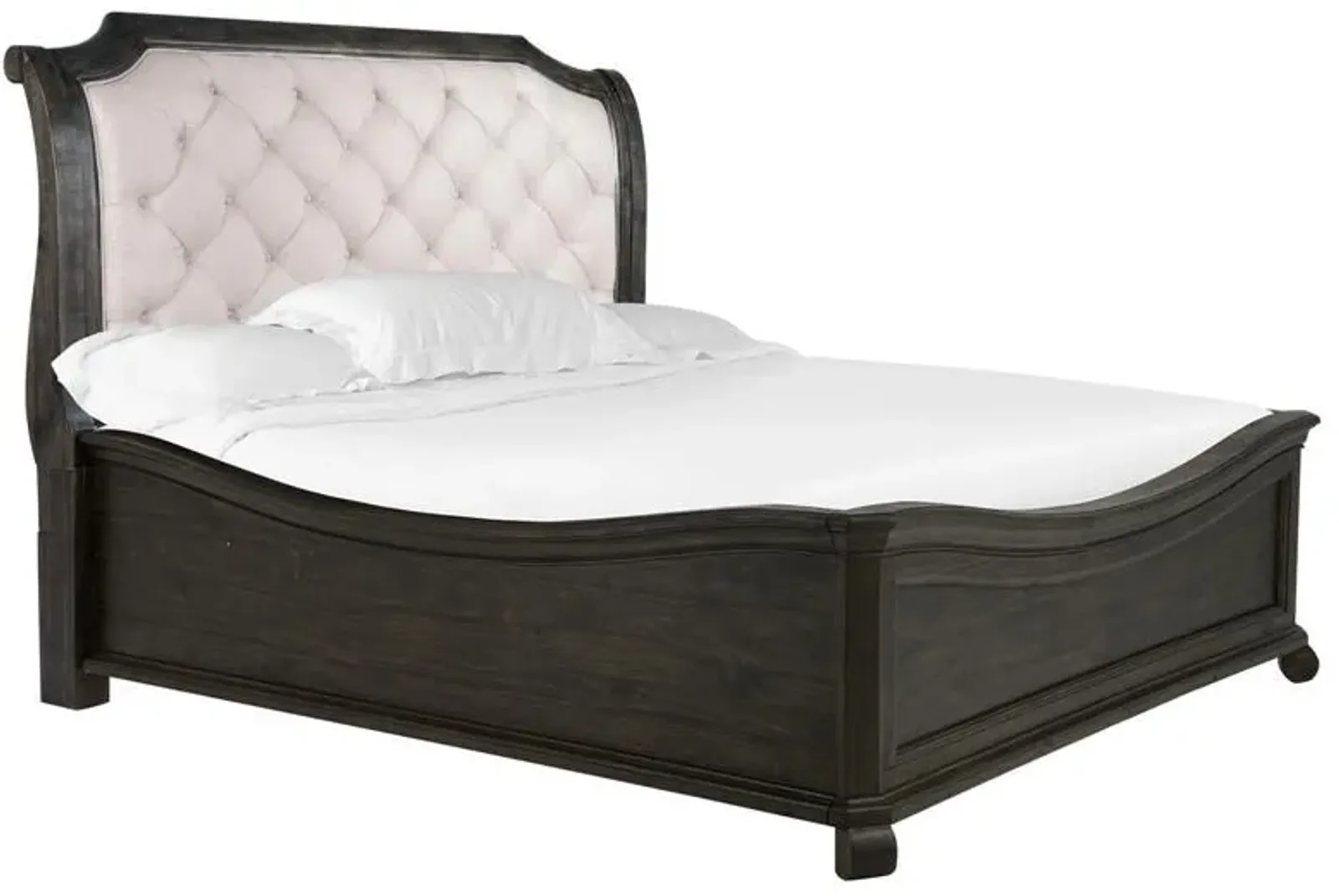 Bellamy Sleigh Bed in Charcoal, CA King