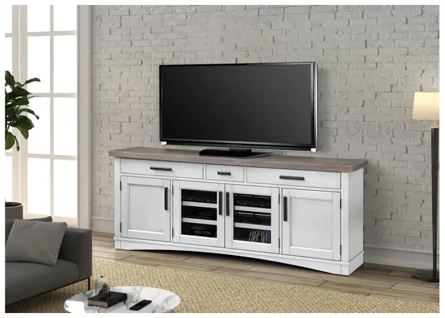 Americana Media Console in White, 76 Inch