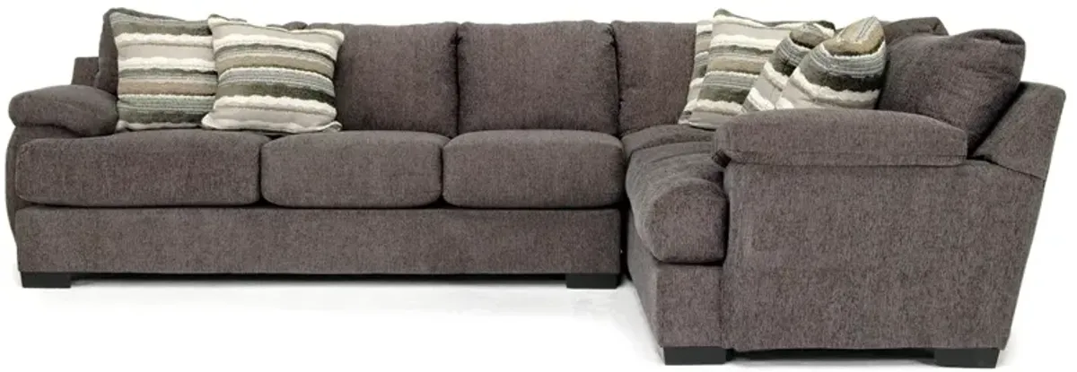 Bermuda Tux Sofa Sectional in Victory Sterling, Left Facing