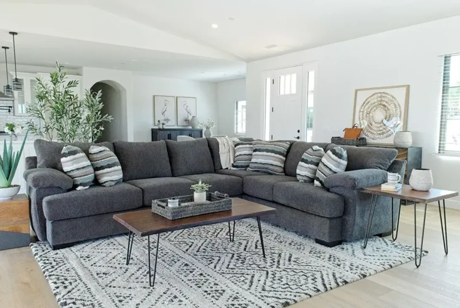Bermuda Tux Sofa Sectional in Victory Sterling, Left Facing