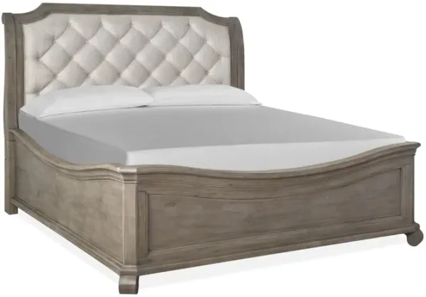 Bellamy Sleigh Bed in Light Gray, CA King