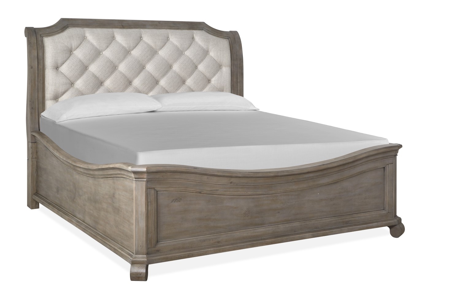 Bellamy Sleigh Bed in Light Gray, CA King