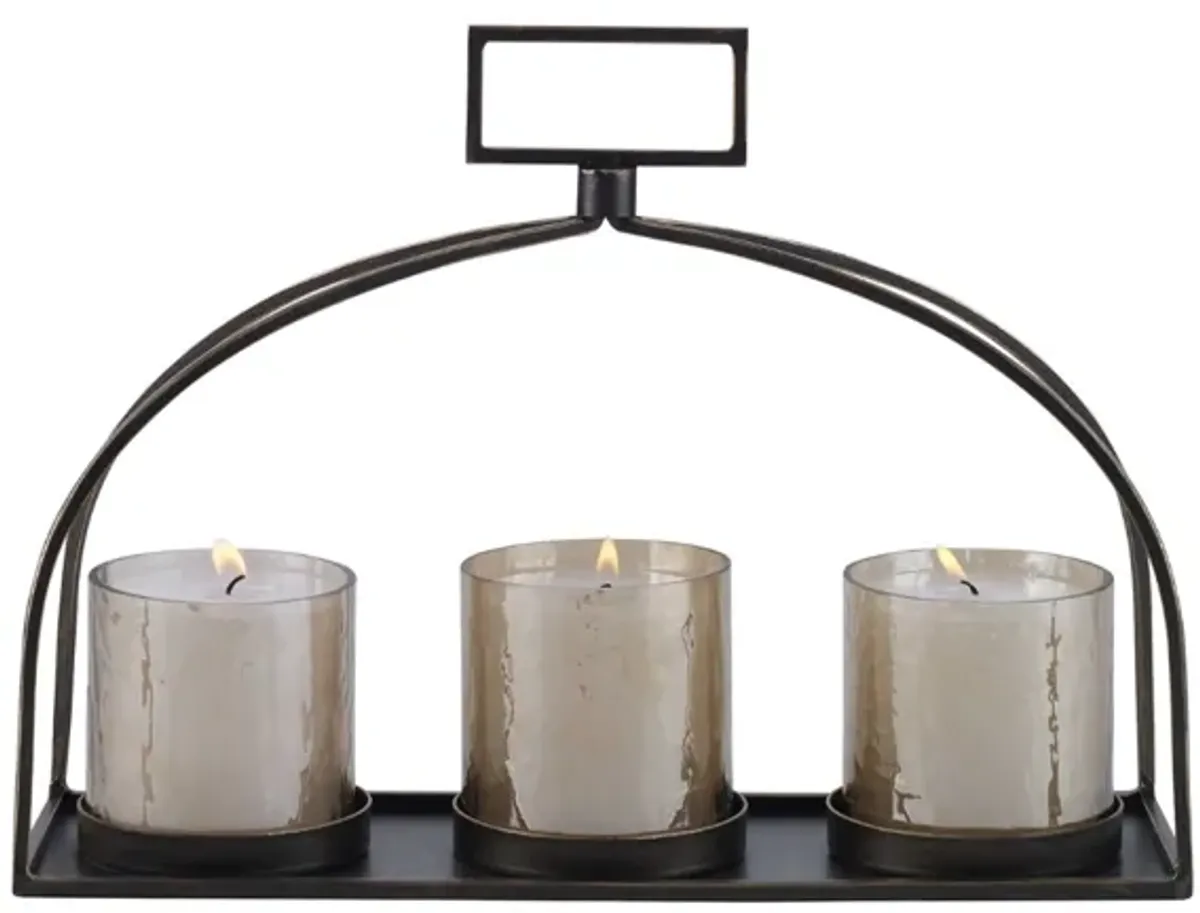 Riad Triple Candleholder in Bronze