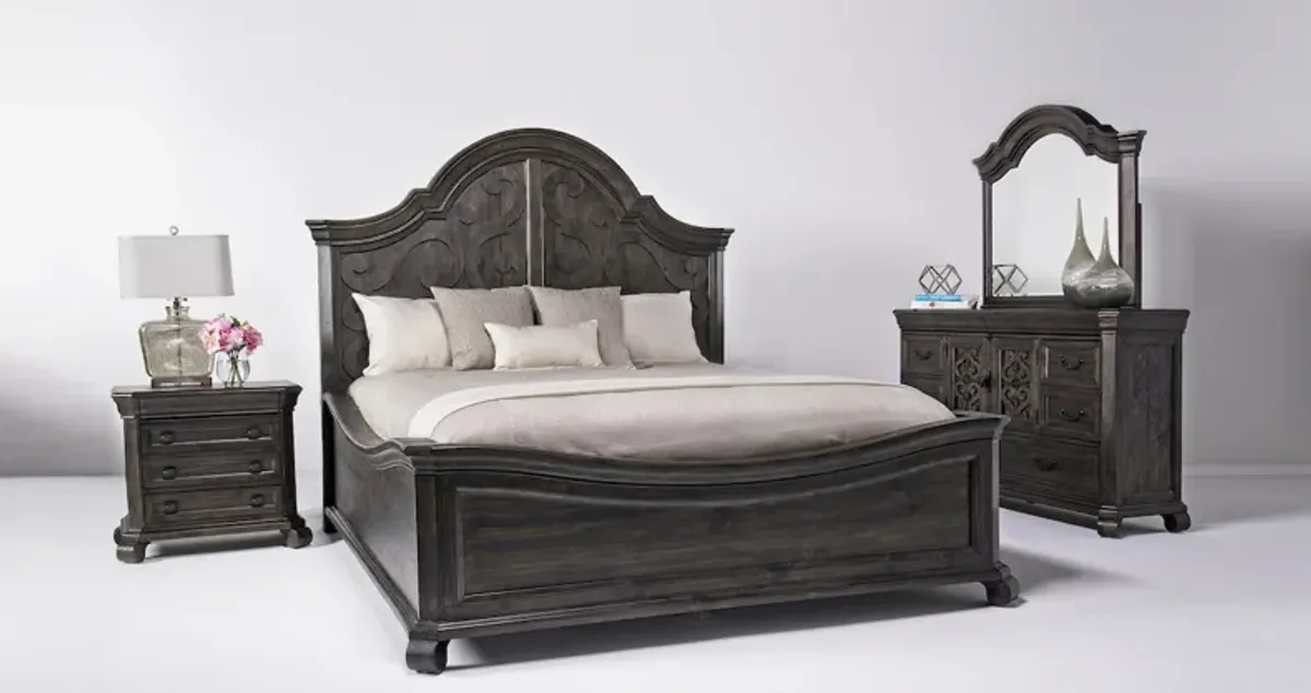 Bellamy Arch Panel Bed in Charcoal, CA King