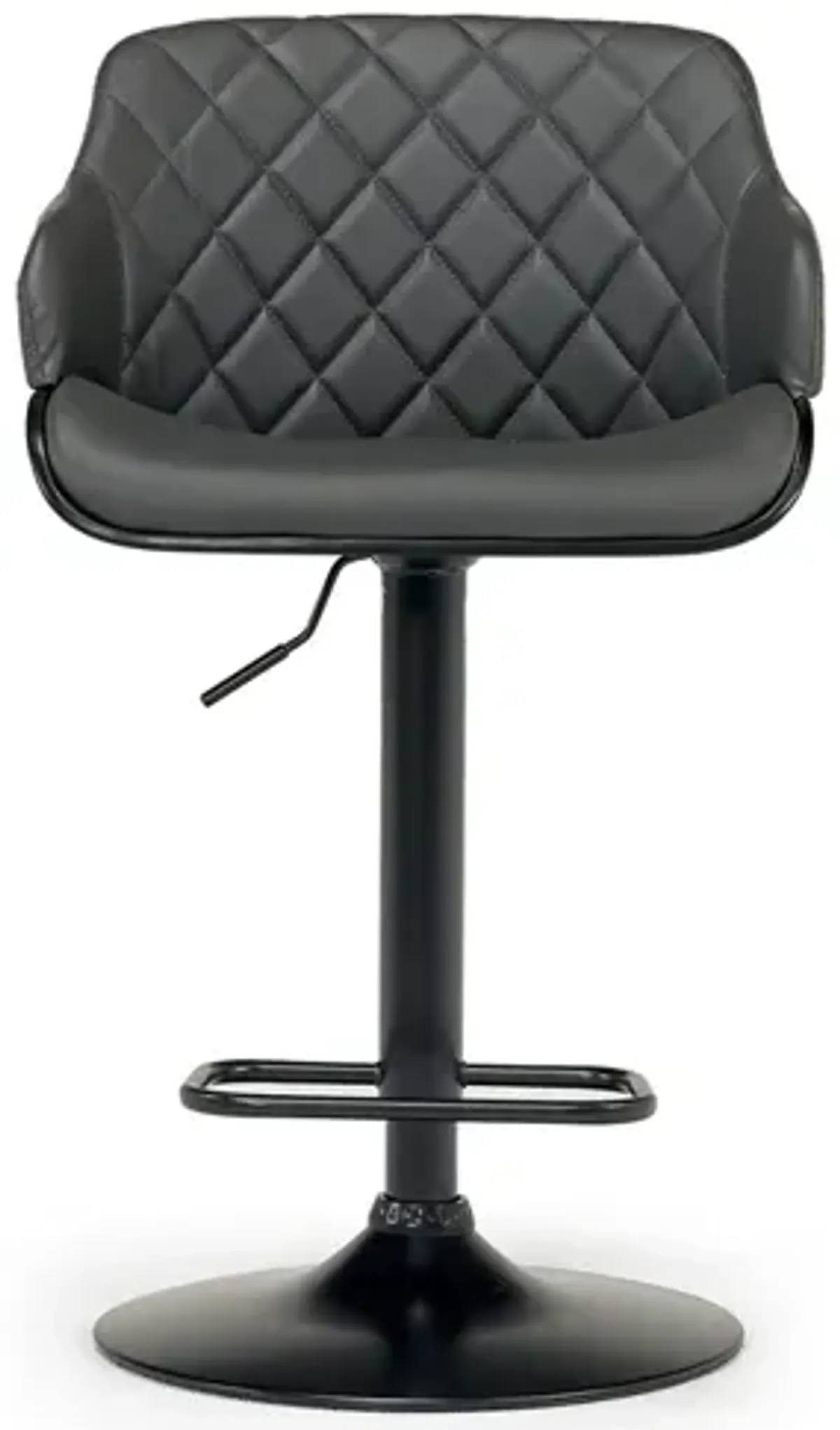 Toby Adjustable Swivel Barstool in Black & Gray