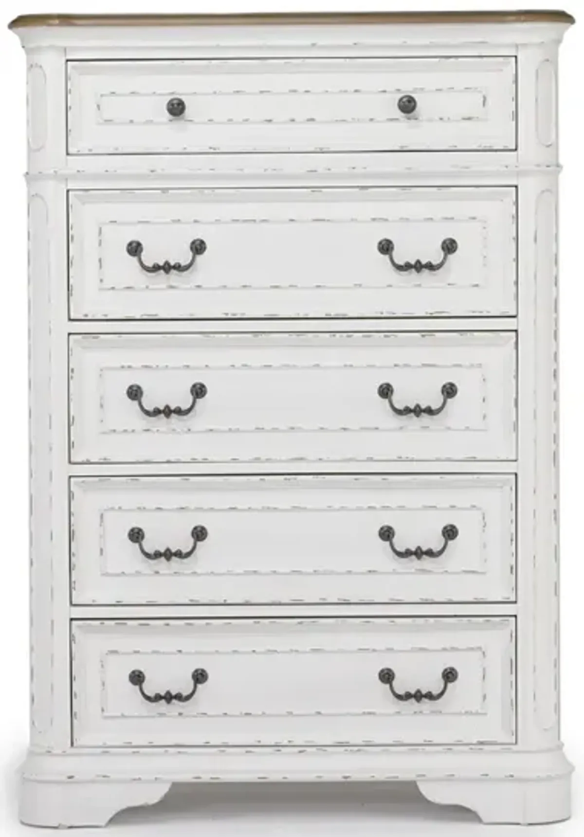 Bellevue Chest in Antique White & Walnut