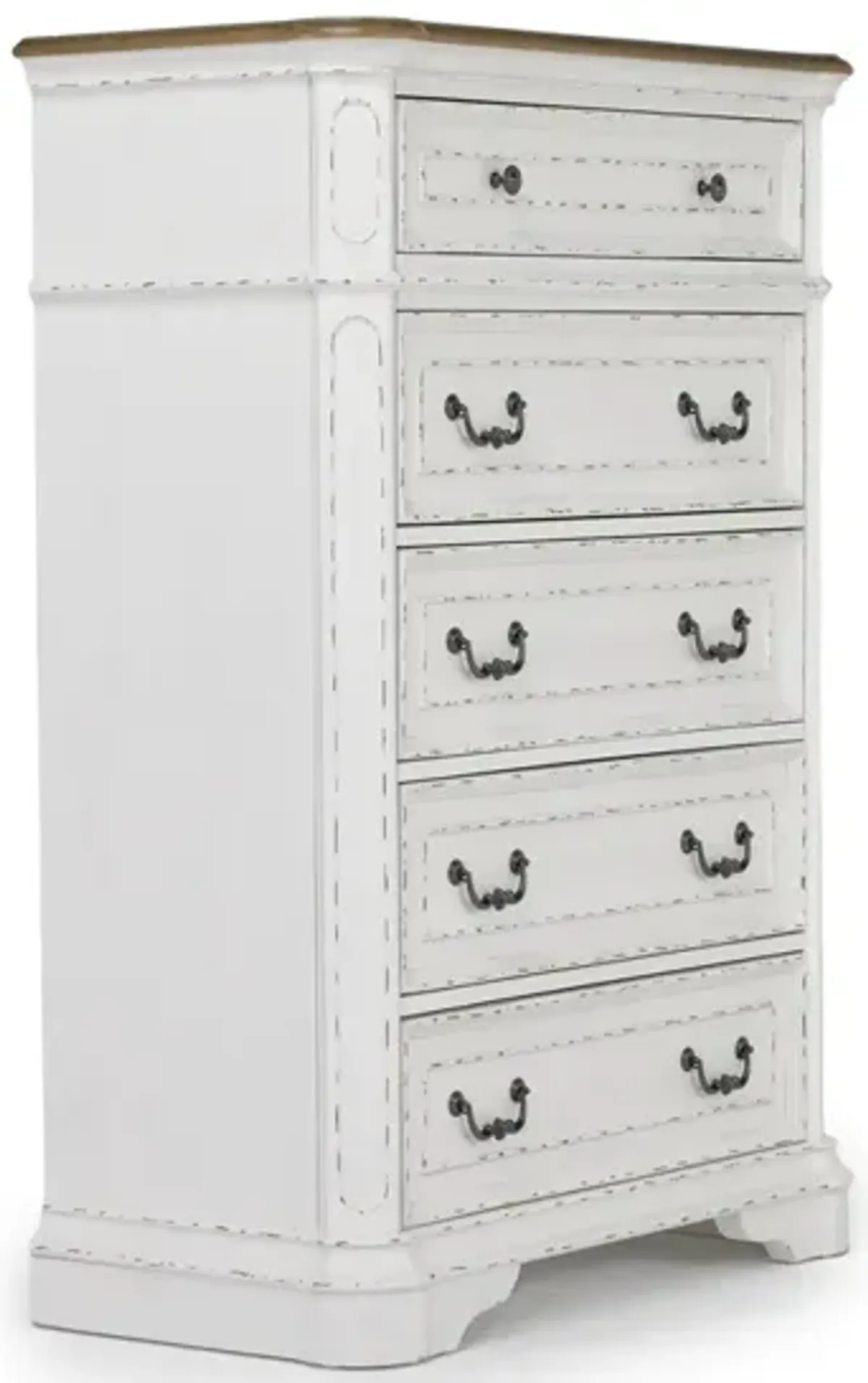 Bellevue Chest in Antique White & Walnut