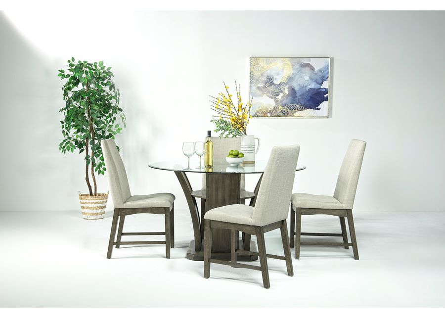 Dapper Round Dining Table & 4 Chairs in Gray